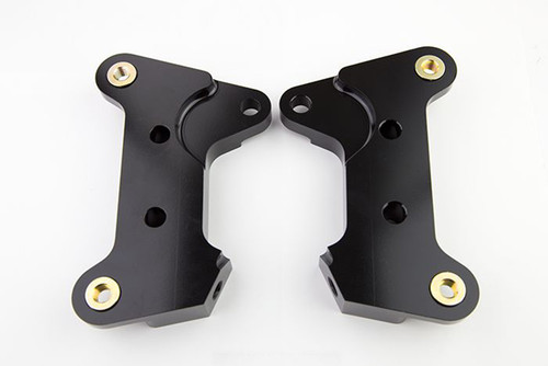 Wilwood 249-10404/05 Brake Caliper Bracket, Front, 12.190 in. Rotor, Aluminum, Black Anodized, Mustang II/Pinto 1974-78, Pair