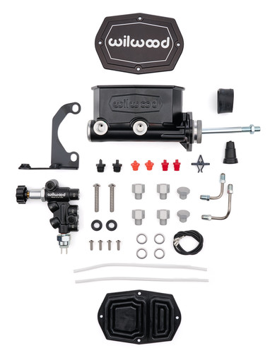 Wilwood 261-14961-BK Tandem M/C Kit W/Prop Valve 7/8IN Black
