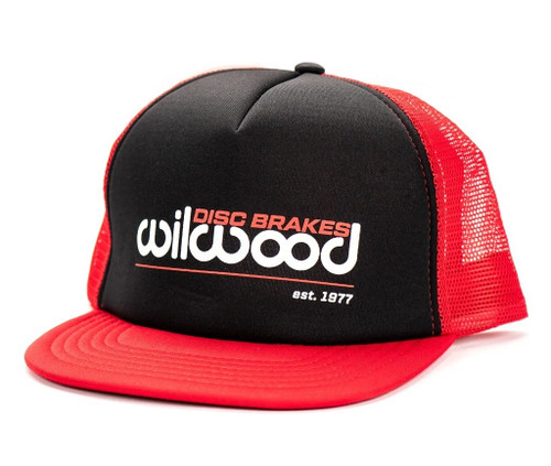 Wilwood 450-10552 Hat, Wilwood Logo, Flat Bill, Snapback, Red Mesh, Black/Red, Each