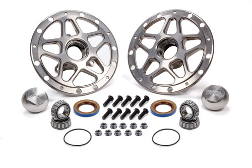 Winters 3980C Wheel Hub, Front, 2 Direct Mount Hubs, Bearings/Dust Caps/Nuts/Wheel Studs Included, Aluminum, Silver Anodized, Pair