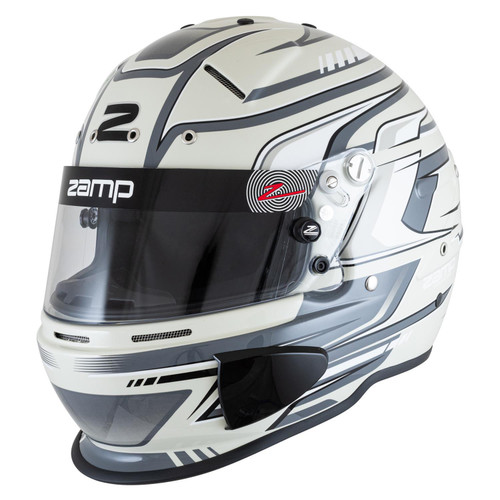 Zamp H793C01M Helmet, RZ-70S, Full Face, Snell SA2025, Head and Neck Support Ready, White/Gray, Medium, Each