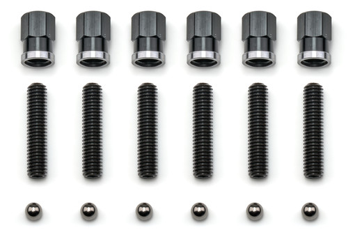 Winters 6390ASBK-6 Gear Cover Stud, 3/8-16 in. Thread, 1-3/4 in. Long Studs, Steel Balls/Nuts, Steel, Black Oxide, Winters Quick Change Gear Covers, Set of 6