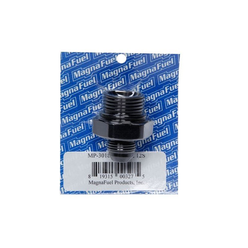 MagnaFuel MP-3018-BLK -12 AN O-Ring to -08 AN Male Straight Adapter Fitting, Black