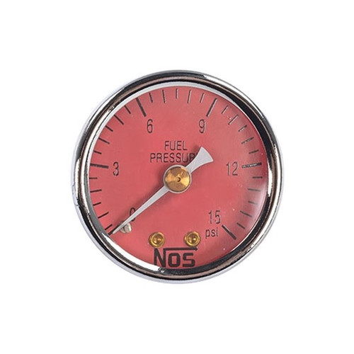 NOS 15900 1 1/2 in. 0-15 PSI Fuel Presure Gauge, Red