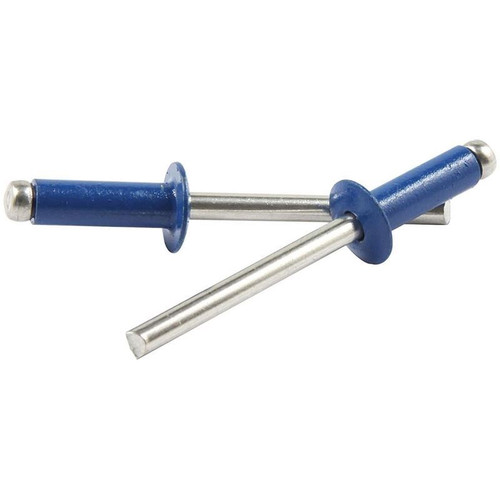 Allstar ALL18135 3/16 Aluminum Rivet, Blue, 3/8 in. Head, 1/4-3/8 in. Grip, 250 Pack