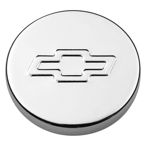 GM Performance 141-630 Billet Oil Filler Cap, Chrome, Push-In 1.22 in. hole, W/ Bowtie Logo