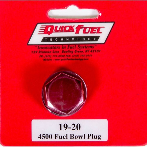 QuickFuel 19-20QFT Carburetor Fuel Bowl Inlet Plug, 7/8-20 in. Aluminum, Red, Each