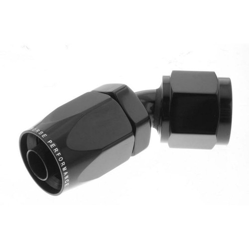 Redhorse 6045-12-1 -12 AN 45 Degree Hose End, Female, Aluminum, Black Redhorse 6045-12-1 -12 AN 45 Degree Hose End, Female, Aluminum, Black