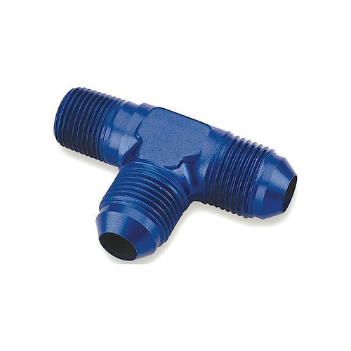 Redhorse 826-06-04-1 Tee Fitting, Two -6 AN, One 1/4 NPT Male, Aluminum, Blue