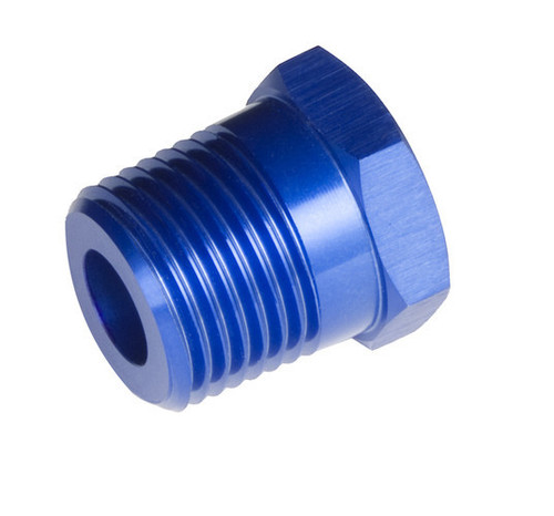 Redhorse Performance 912-06-04-1 Fitting, Bushing, 912 Series, Straight, 3/8 in NPT Male to 1/4 in NPT Female, Aluminum, Blue Anodized, Each