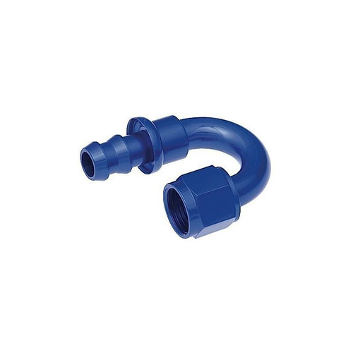 Redhorse 2180-10-1 Hose Barb Fitting, -10  AN Female to Push Lock, 180 Degree, Blue