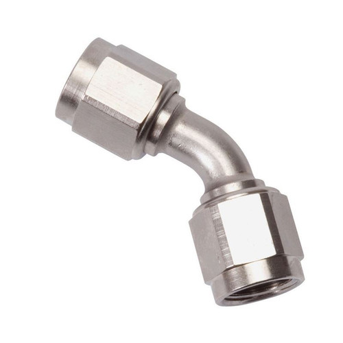 Russel 640041 -6 AN Female Coupler, 45 degree, Swivel, Nickel