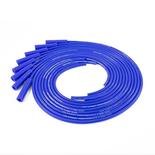 TSP 85680 8.5mm Universal Blue Ignition Wires with 180 Degree Plug Boots