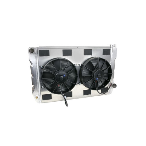 TSP HC9512D Universal Aluminum Radiator, W/Dual 11 in. Fan, Core; 24 1/4 in. x 19 1/4 in. x 2 1/4 in.