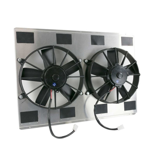 TSP HC8512D Fan Shroud W/Dual 11 in. Electric Fan, Puller 2800 CFM, Aluminum, Natural