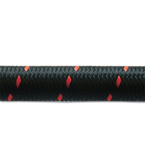 Vibrant 11968R -08 AN, 10 Foot, Black/Red, Nylon Braided Flex Hose