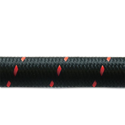 Vibrant 11978R -08 AN, 20 Foot, Black/Red, Nylon Braided Flex Hose