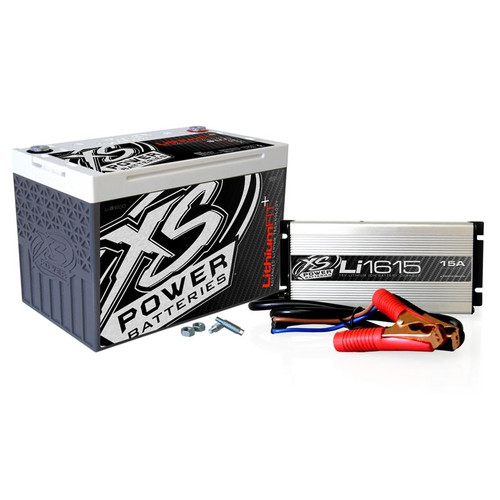 XS Power LI-S1600CK LI-Series, 16V Battery and Charger, 1080 Cranking Amps, AGM, Top Terminal, Each