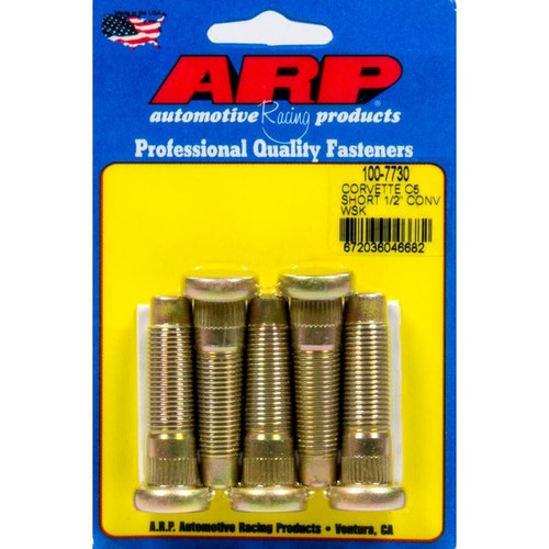 ARP 100-7730 1997-2004 Chevy Corvette, Wheel Studs, 1/2-20 in. Thread, 1.950 in. Long, Set of 5