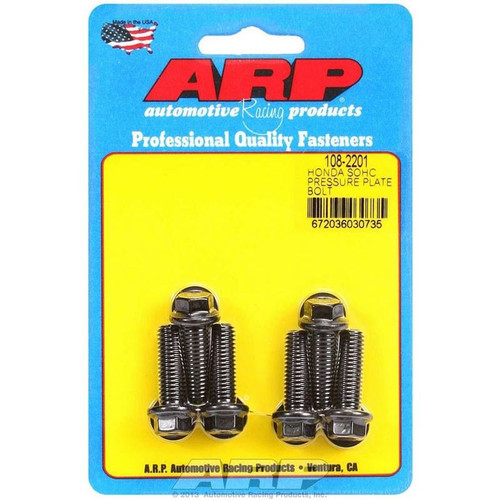 ARP 108-2201 Honda 4 Cyl. High Performance Pressure Plate Bolts, M8 x 1.25 Thread, Hex, Set of 6