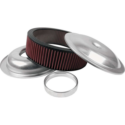 Allstar Performance ALL25920 Lightweight 14in Aluminum Air Cleaner Kit 3 in. Washable Element