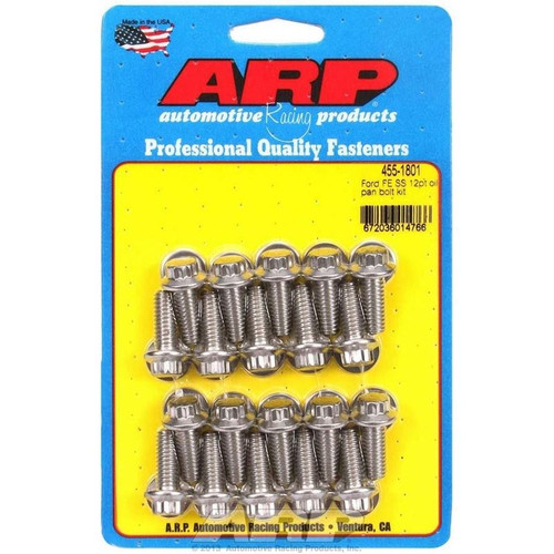 ARP 455-1801 Big Block Ford, Oil Pan Bolt Kit, Flanged 12-Point, Stainless Steel