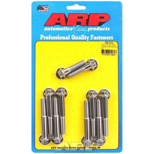 ARP 455-2102 Big Block Ford, Intake Manifold Bolt Kit, 3/8-16 in. Thread, Stainless Steel