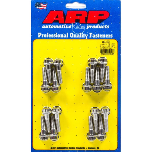 ARP 440-1201 Mopar Hemi, Header Bolts, M8 x 1.25 Thread, 1.181 in. Long, Stainless Steel