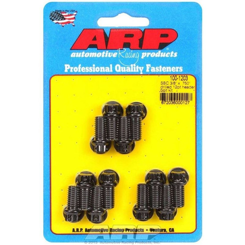 ARP 100-1203 SBC Header Bolts, 3/8-16 in. Thread, .75 in. Long, 12-Point, Set of 12