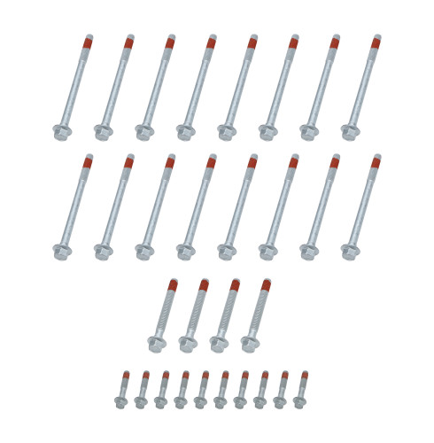 Allstar ALL87004 GM LS Gen III 1997-2003 Head Bolt Set, Hex Head, Steel, Zinc Oxide