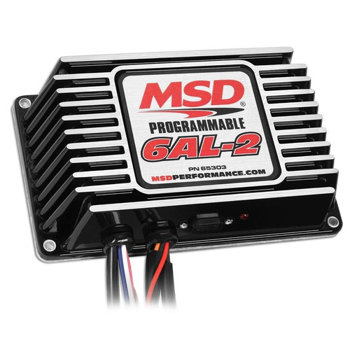 MSD 65303 Digital Programmable 6AL-2 Ignition Box, CD Ignition, Multi Spark, Timing/Retard, Black