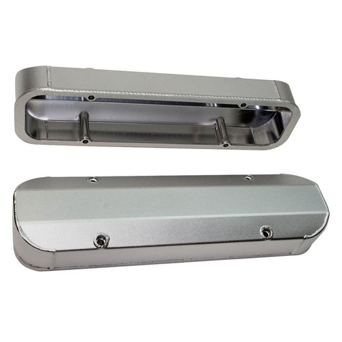 PRW 4045510 Pontiac 301-455, Fabricated Valve Covers, Plain, Satin Silver Anodized