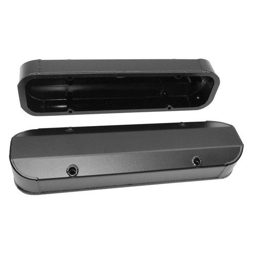 PRW 4045517 Pontiac 301-455, Fabricated Valve Covers, Short Design, Satin Black Anodized