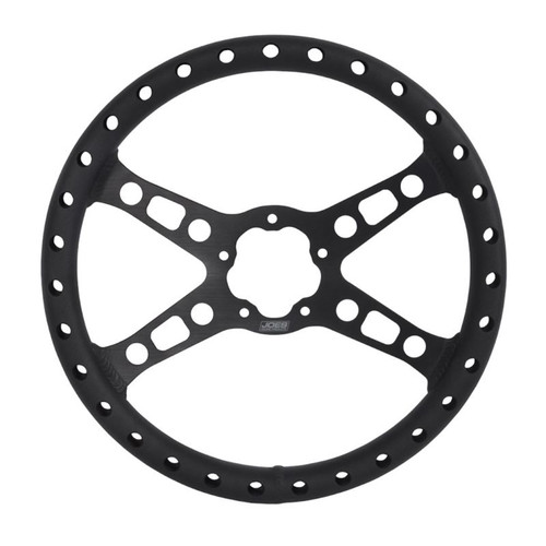 Joes Racing 13460 13 in. Lightweight Drag Racing Steering Wheel, Aluminum, Black Anodized