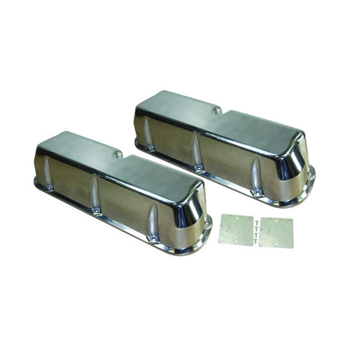 TSP SP8439 Ford Small Block Smooth Polished Aluminum Valve Covers w/o Breather Holes