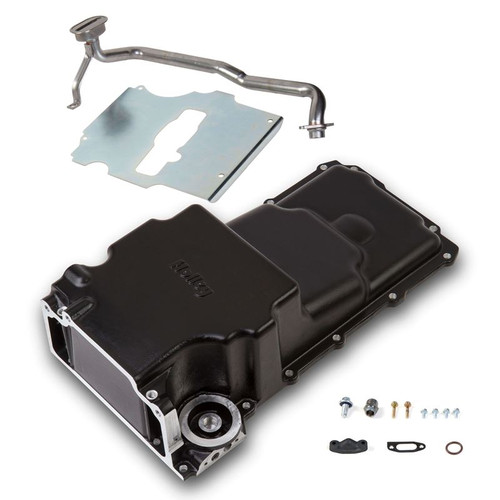 Holley 302-2BK Retro-Fit LS Aluminum Rear Sump Oil Pan, Aluminum, Black