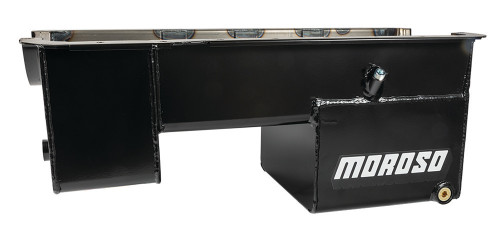 Moroso 20511 SB Ford, Street/Strip Oil Pan, Rear Sump, 7 Quarts, Steel, Black Powdercoated, Each
