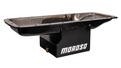 Moroso 20760 Mopar B/RB, Street/Strip Oil Pan, Center Sump, 7 Quarts, Steel, Black Powdercoated, Each