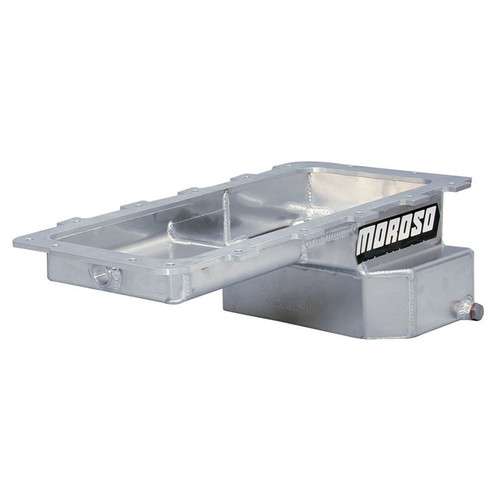 Moroso 20555 Ford Modular V8, Drag Race Pan, Rear Sump, 7 Quarts, Aluminum, Zinc