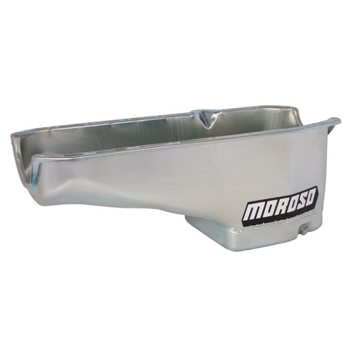 Moroso 20181 SBC Street/Strip Oil Pan, Rear Sump, 6 Quarts, Steel, Zinc