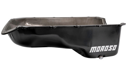 Moroso 20492 Pontiac V8, Street/Strip Oil Pan, Rear Sump, 5 Quarts, Steel, Black Powdercoated, Each