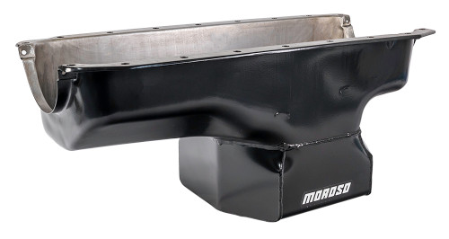 Moroso 20710 SB Mopar, Street/Strip Oil Pan, Center Sump, 8 Quarts, Steel, Black Powdercoated, Each