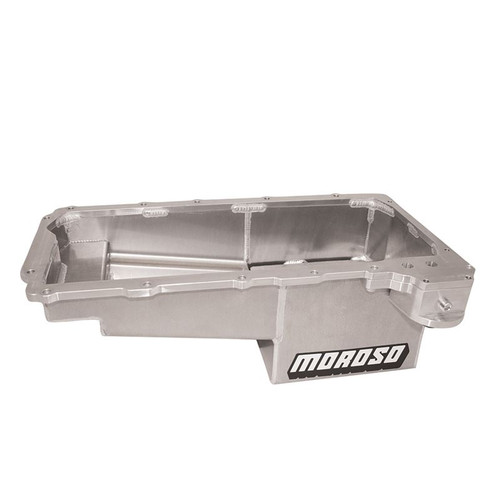 Moroso 21158 LS, Drag Race Pan, Rear Sump, 7 Quarts, Aluminum, Natural