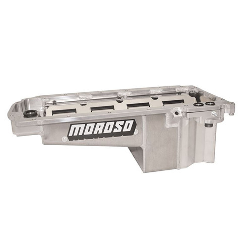 Moroso 21154 BBC Drag Race Pan, Rear Sump, 7 Quarts, Aluminum, Natural