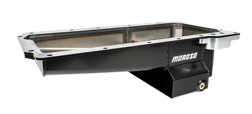 Moroso 20149 LS, Drag/Road Race Oil Pan, Rear Sump, 7 Quarts, Steel, Black Powdercoated, Each
