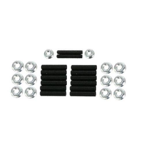 Moroso 38541 LS Oil Pan Stud Kit, Serrated Face Nuts, Grade 8, Steel, Black Oxide