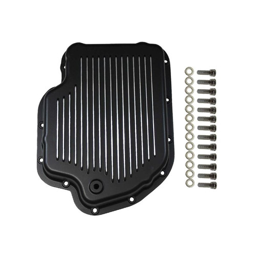 TSP SP8593BK GM TH400 Transmission Pan, Aluminum, Black, Finned, Each