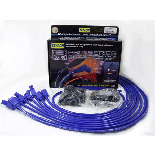 Taylor Cable 70653 V8 Pro Spark Plug Wires, Cut-to-fit, 8mm, Blue, 135 Degree