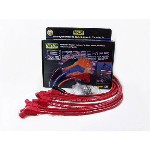 Taylor Cable 76242 BBC Spiro-Pro Spark Plug Wires, Race-fit, 8mm, Red, 135 Degree