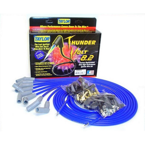 Taylor Cable 83653 V8 Thundervolt Spark Plug Wires, Cut-to-fit, 8.2mm, Blue, 135 Degree